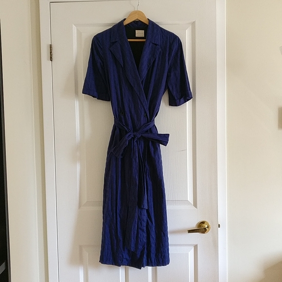 Zara navy duster/trench dress EUC - Picture 1 of 16